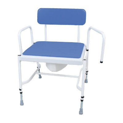 Bariatric Adjustable Height & Detachable Arms Commode