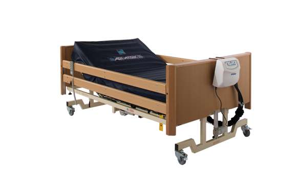 Bradshaw bariatric low bed with side rails - Light Oak