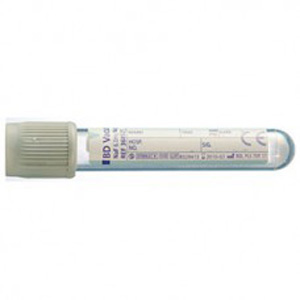 Vacutainer® EDTA Blood Sample Tube, Glucose Fluoride/Oxalate/Potassium 2ml Grey Plastic 13 x 75mm X 100