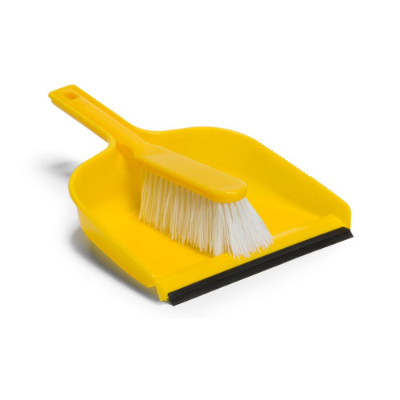 Dustpan & stiff brush yellow