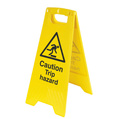 Safety A-Frame sign 'caution trip hazard'