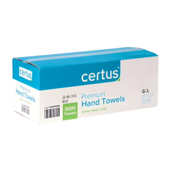 Certus Z-fold White Paper Towels 2 ply - 3000