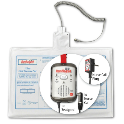 Ramblegard Wired Seatgard Nurse Call Alarm Mat System with Mono/Stereo Dual Adaptor