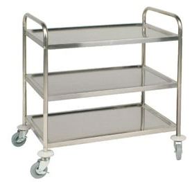 Vogue Stainless Steel 3 Tier Clearing Trolley 810 X 455 X 940mm