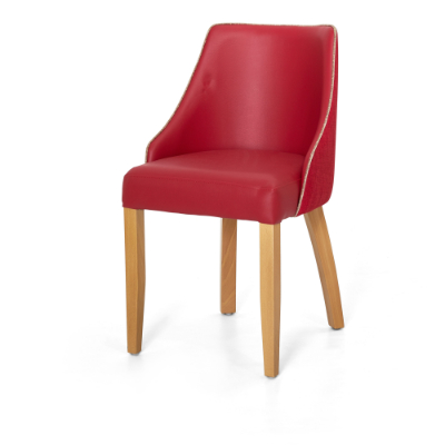 Stock7 Kew chair Red/Red Light Oak