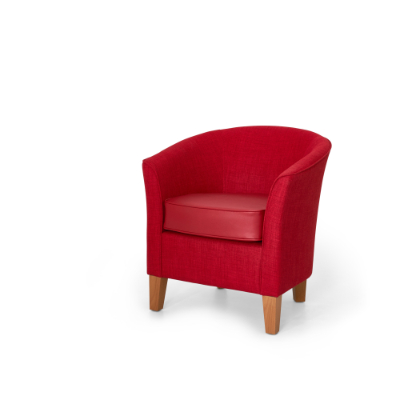 Stock7 Compton tubchair Red/Red Light Oak