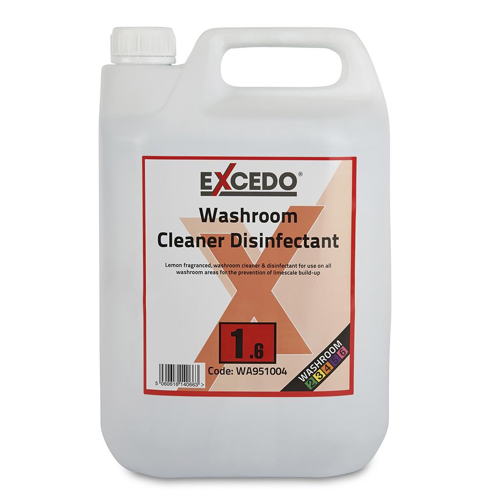 Excedo 1.6 Lemon Washroom Cleaner/Disinfectant - 2 x 5ltr