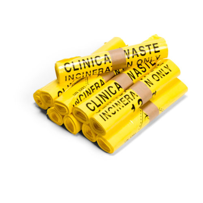 Yellow Clinical Waste Sacks Heavy Duty 10kg - Large x 100 