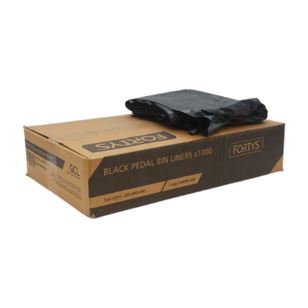 Fortys Black Pedal Bin Liners x 1000 