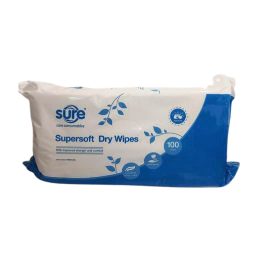Sure Super Soft Dry Patient Wipes - 20 x 100