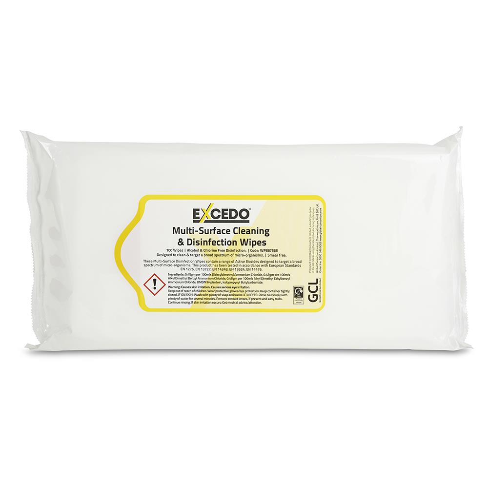 Excedo 3.63 Multi-Surface Anti-Bac Cleaning & Disinfect Wipes - 8 x 100