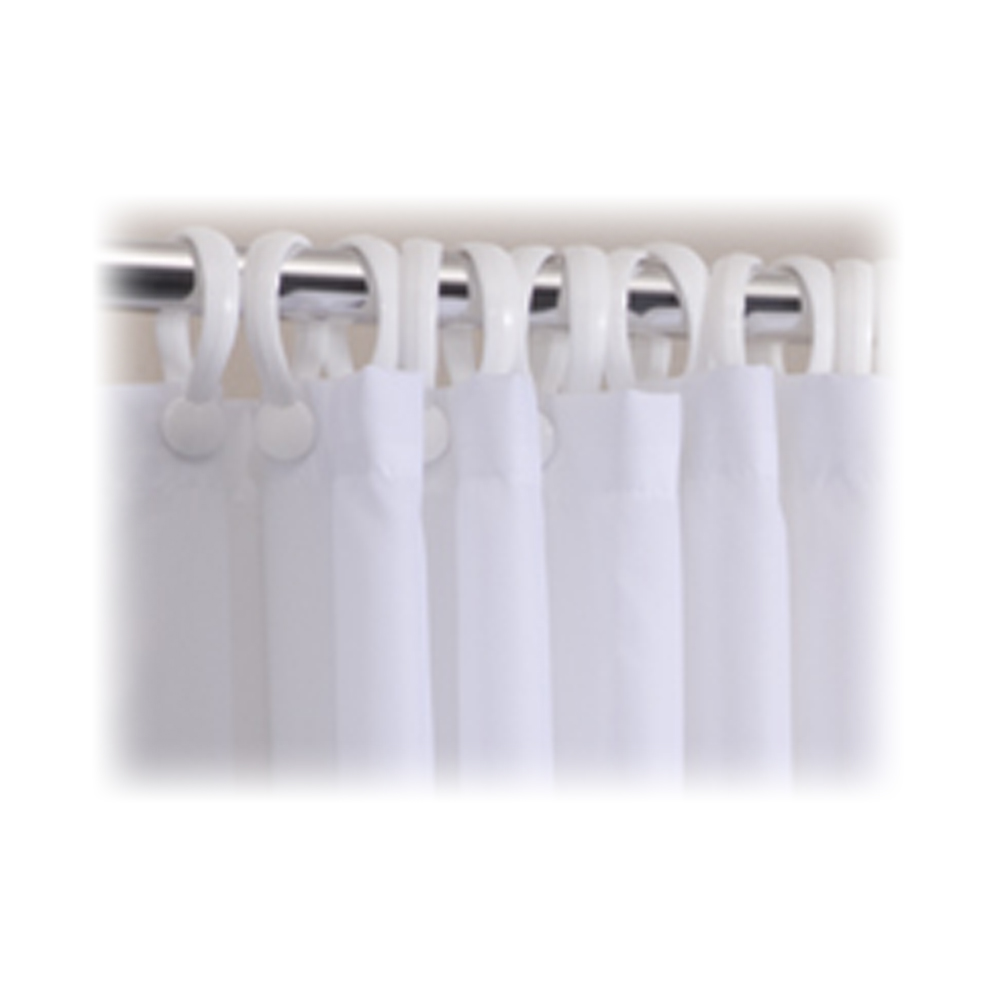 Satin Strip Shower Curtain 180 x 200cm Drop - White