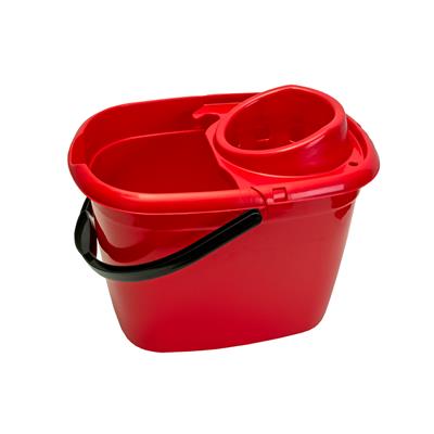 14ltr Mop Bucket with Wringer - Red