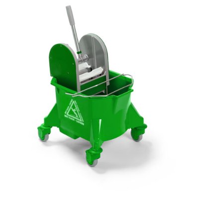 Mop Bucket On Wheels with Wringer - 20tr - Green