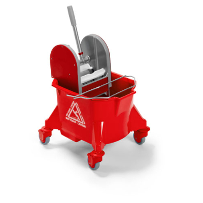 Mop Bucket On Wheels with Wringer - 20ltr - Red