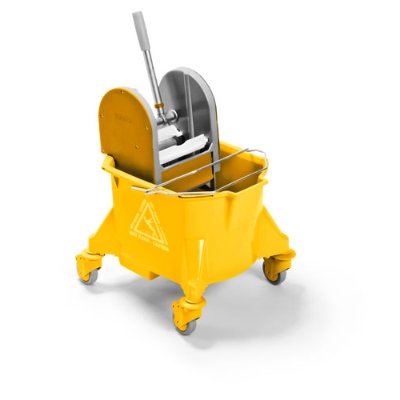 Mop Bucket On Wheels with Wringer - 20ltr - Yellow