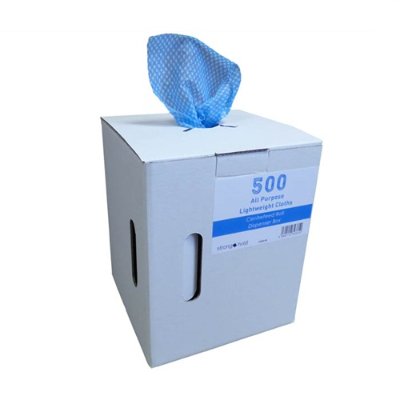 All Purpose Cleaning Cloths Dispenser Box - Blue x 500