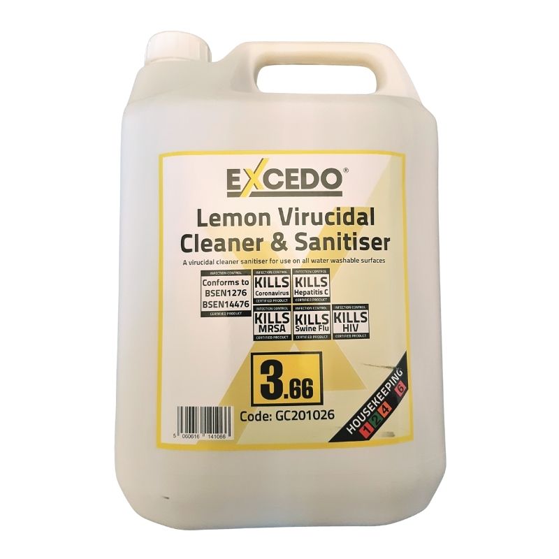 Excedo 3.66 Lemon Virucidal Cleaner & Sanitiser - 2 x 5ltr