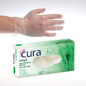 Cura Premium P/Free Vinyl Gloves - Small - 10 x 100