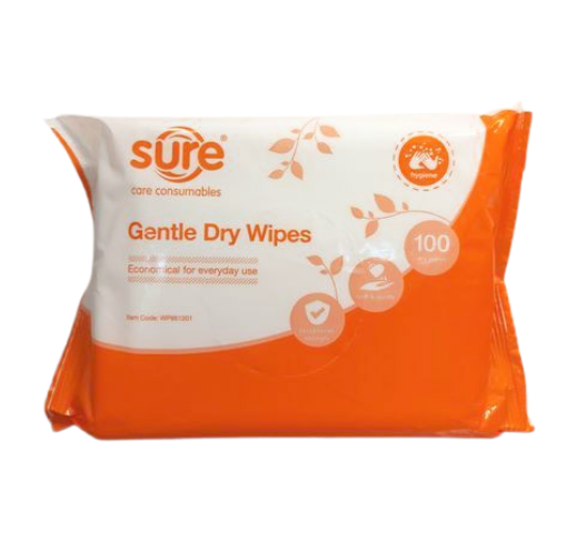 Sure Gentle Dry Patient Wipes - 40 x 100